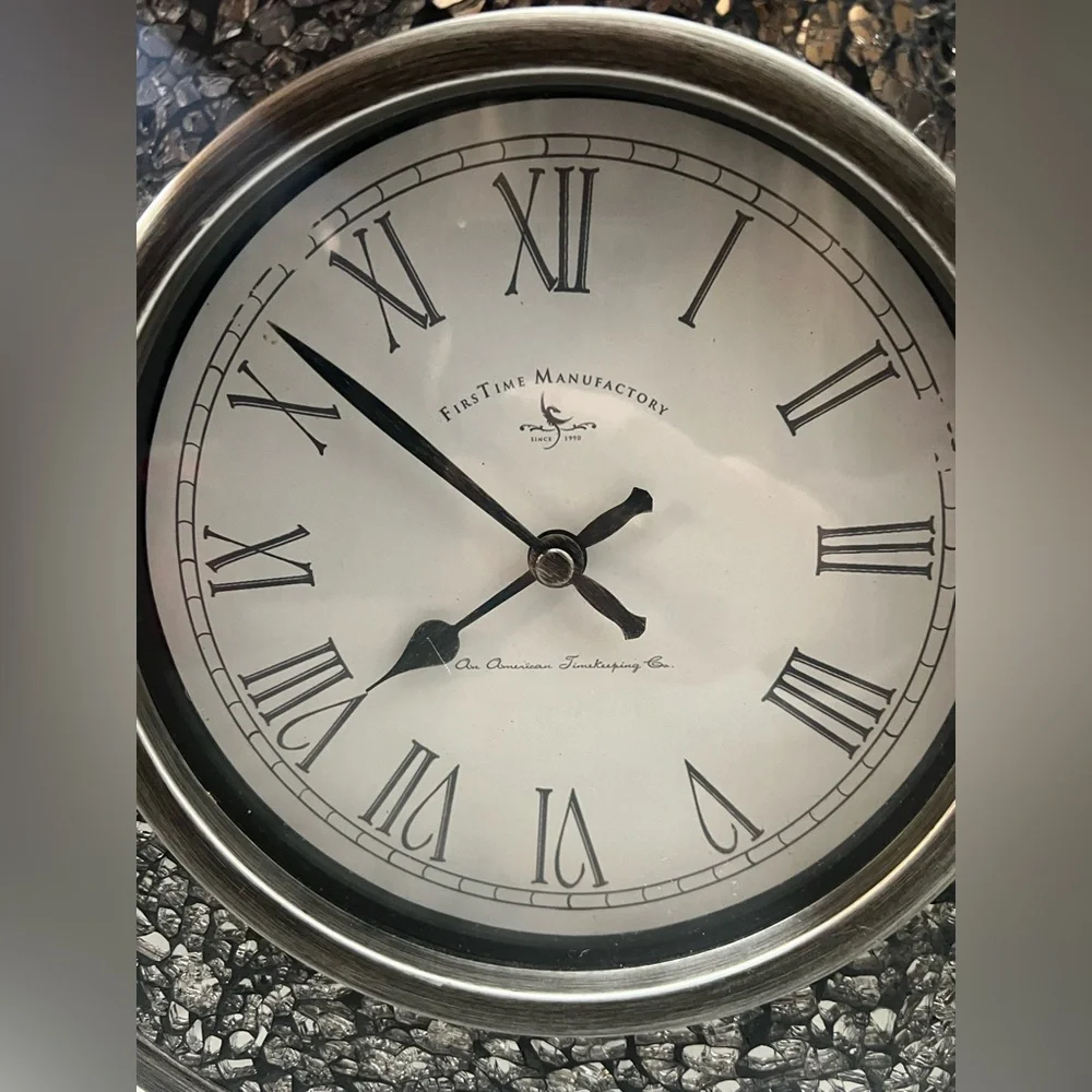 Silver Mosaic Wall Clock FirsTime Manufactory
